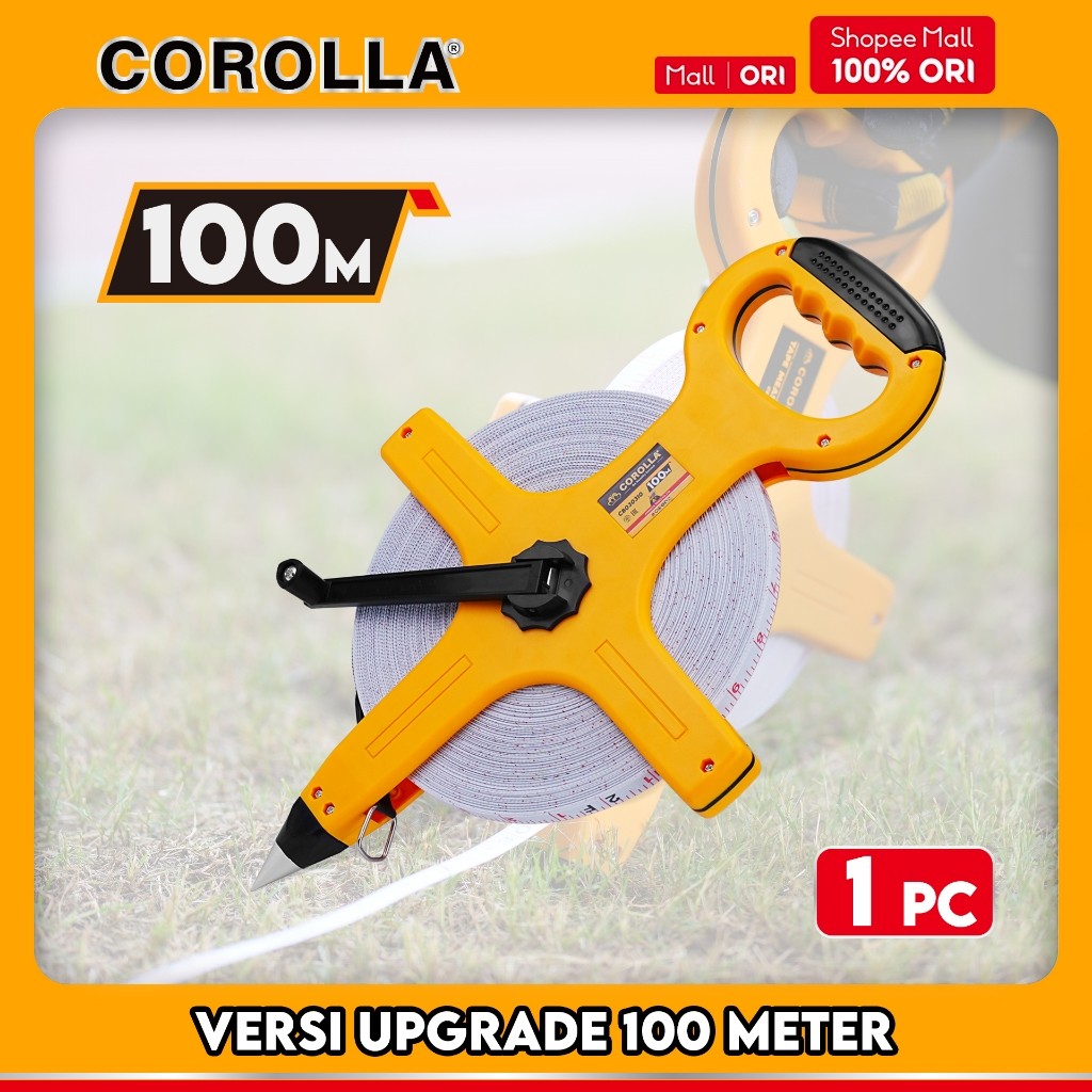 Corolla Meteran Tancap Corolla Meteran Tanah Meteran Roll 30 Meter/50 Meter/100 Meter