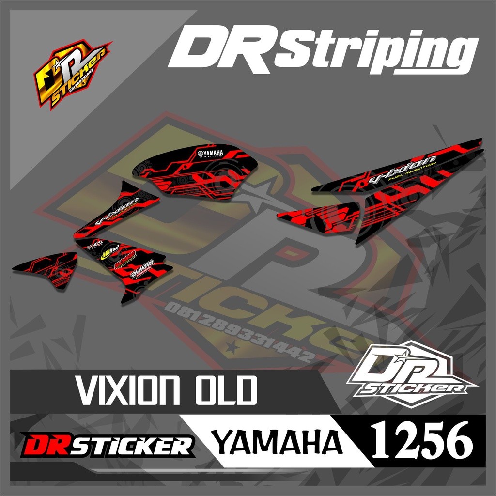1256 STRIPING VIXION OLD MOTIF GRAFIS LIS STIKER SEMI FULL