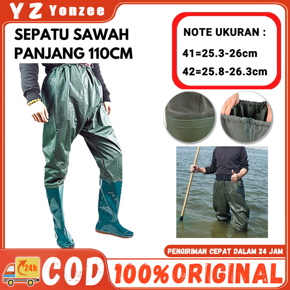 Sepatu Bot Sawah Panjang Pria 110CM Sepatu Boot Petani Sawah Panjang Anti Keong Dan Tahan Air Full K