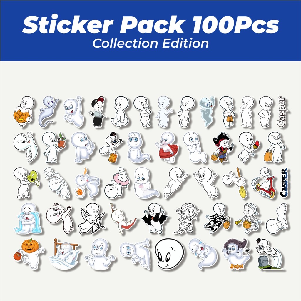 

Hot Stiker Kartun Casper Lucu Anti Air Stikers Berperekat Waterproof Sticker Decal Buat Motor Helm Buku Journal Koper Casing HP Laptop Botol Minum