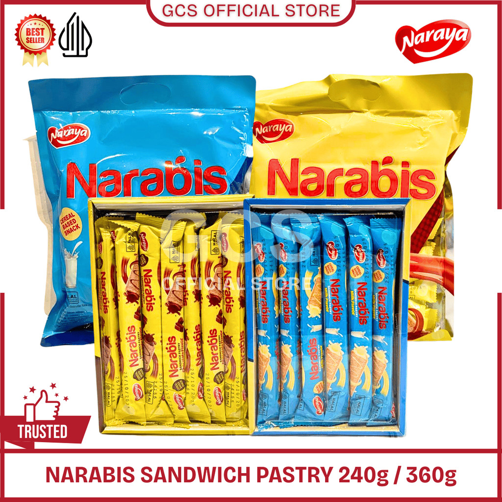 

Naraya Narabis Sandwich Pastry Milk Chocolate Kemasan Bag Box 240g / 360g