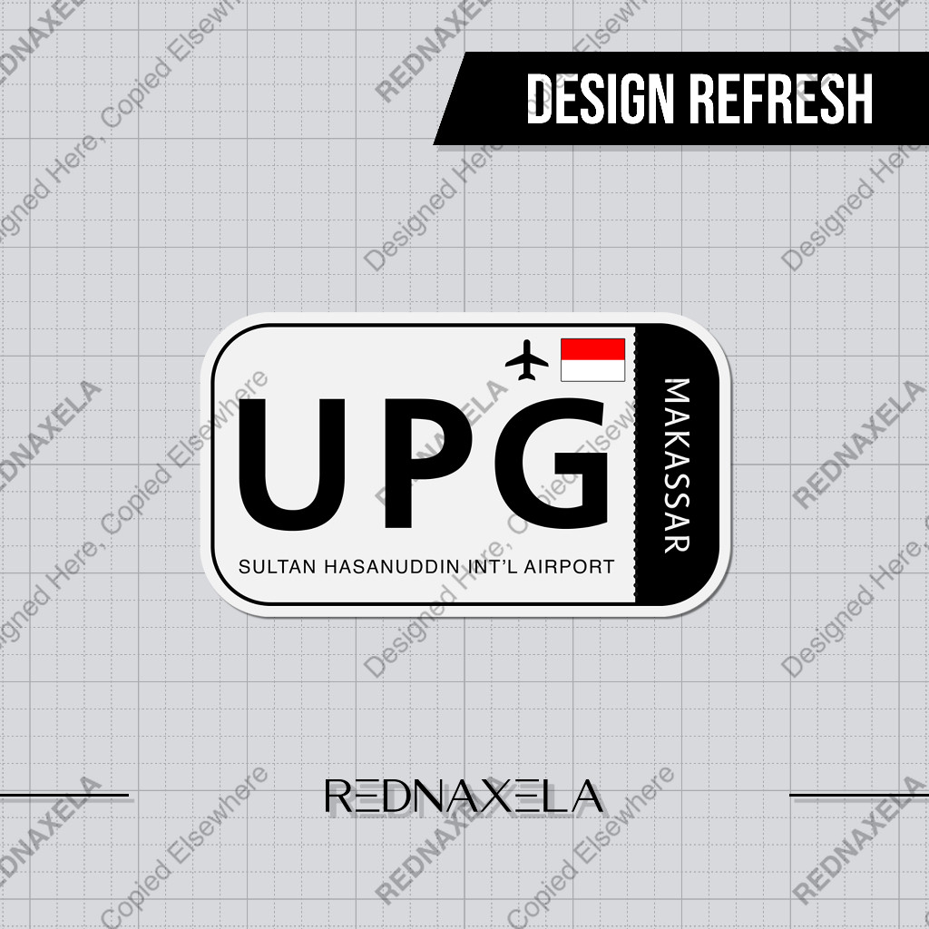 

Stiker Vinyl Sultan Hasanuddin International Airport Code UPG Sign Sticker