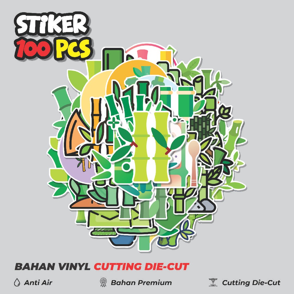 

Terbaru! 50 pcs Stiker Kayu Bambu Dekorasi Lucu Kreatif untuk Notebook, Skateboard, HP