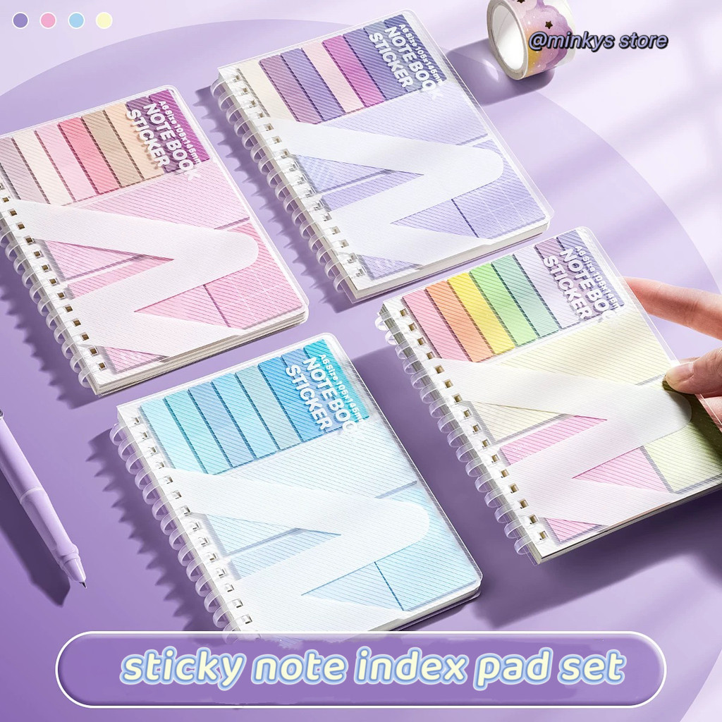 

MINKYS Colored 60 Sheets One Set Bookmark Type Sticky Memo Pads Paper To Do List Journal Meeting Note Paperlaria Stationery