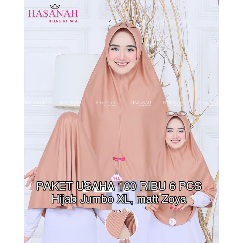 MACIAS_ PAKET USAHA 100ribu 6 PCS HIJAB JUMBO XL ZOYA // HIJAB JUMBO // HASANAH HIJAB // HIJAB SYARI