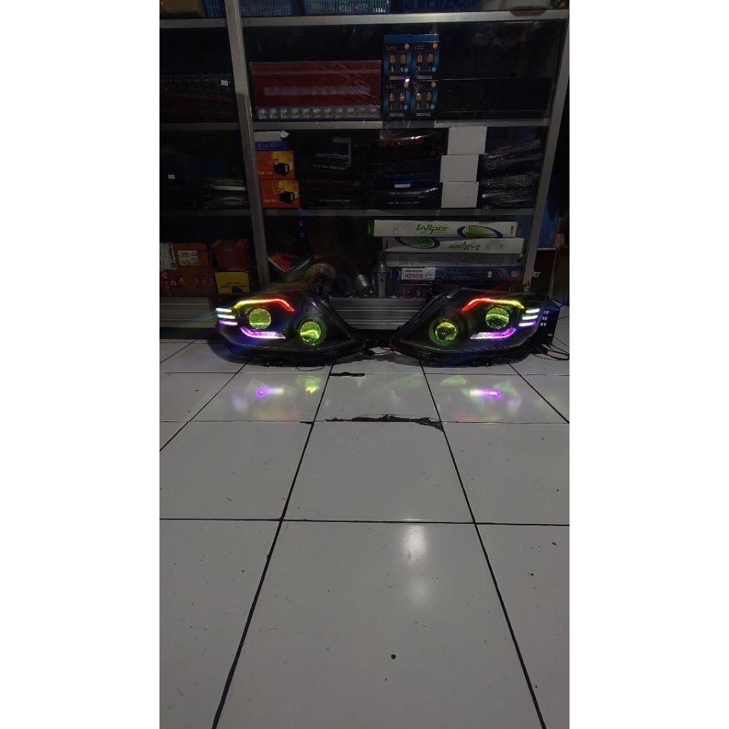 Headlamp Biled Fortuner Vnt 2012-2015 Slime frame RGB