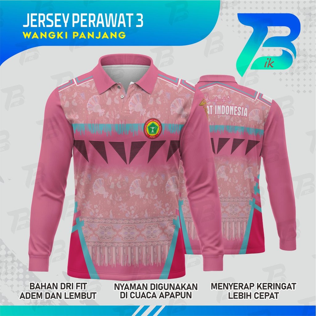 JERSEY WANGKI PERAWAT 3 LENGAN PANJANG/KAOS KERAH PERAWAT 3 FULLPRINTING/JERSEY POLO PERAWAT 3