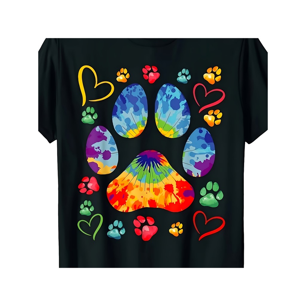 Kaos Pria Tie Dye Motif Cakar Anjing Vintage T-shirt Baju Distro Pria Lengan Pendek