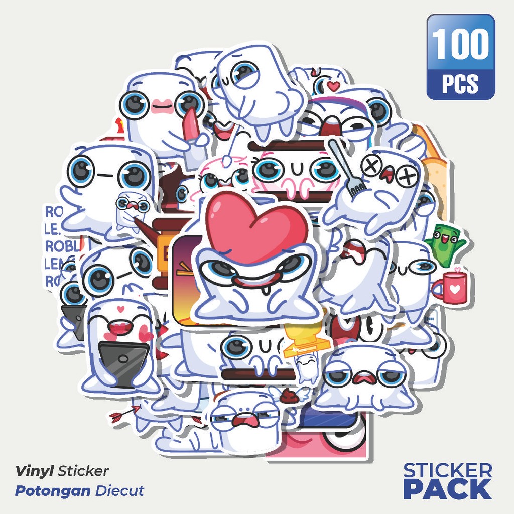 

100 PCS STIKER Marshmellow Waterproof Aesthetic- Untuk Laptop, Motor, dan Helm - Paper Stationery Pack