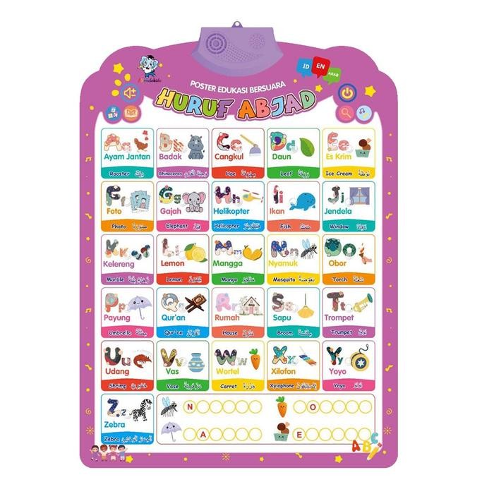

Spot8Murah Poster Edukasi Anak Belajar Abjad / Angka / Buah / Hewan Bersuara A068 - Poster Abjad