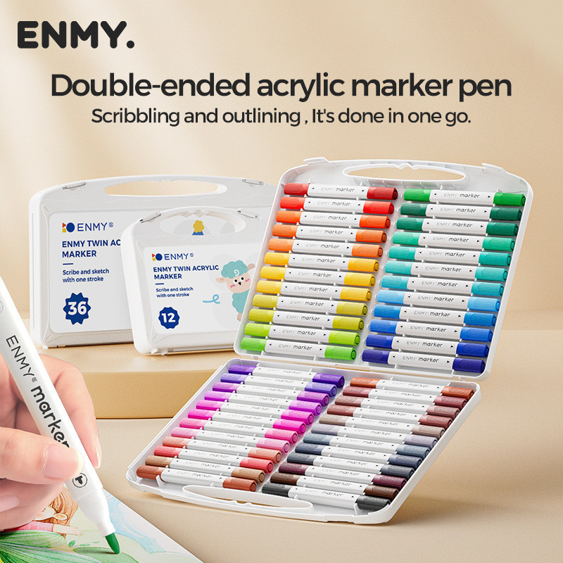 

ENMY Drawing Pen Spidol Marker Akrilik untuk Graffiti Set Color Box Kecil 36/48/60/80 Warna Menarik untuk Seni​