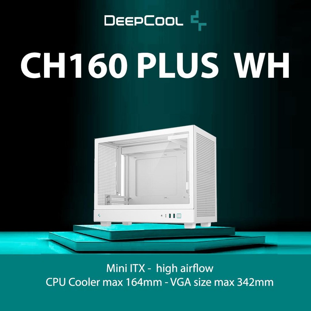 Deepcool CH160 Plus White M-ATX Casing Komputer