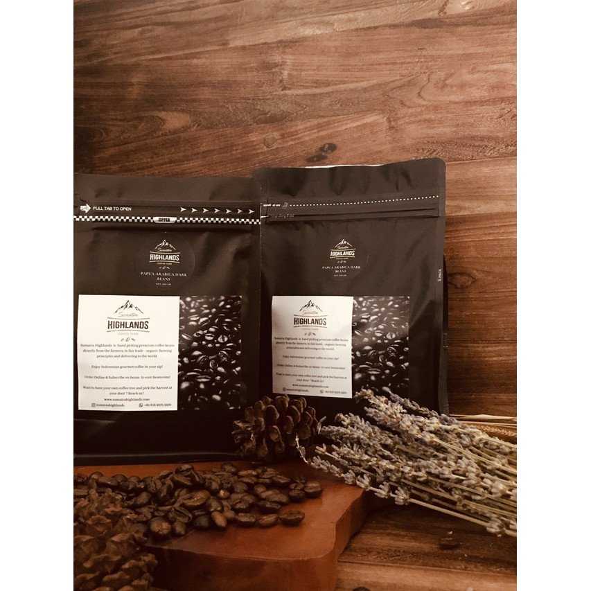

Sumatra Highlands - KOPI BUBUK PAPUA ARABICA DARK ROASTED COFFEE POWDER/BIJI 1000 GR