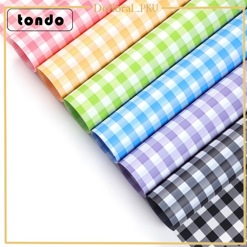 

[ 20 LEMBAR ] Flower Wrapping Cellophane Motif Gingham Plaid Square Kotak Kotak Kertas Buket Bunga KB6003