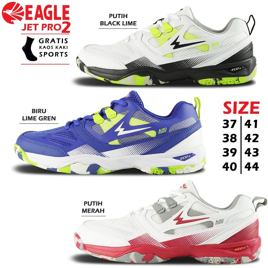 Sepatu Badminton Eagle Jet Pro I dan Jet Pro 2 Original - Sepatu Bulu Tangkis Eagle Jet Pro Original