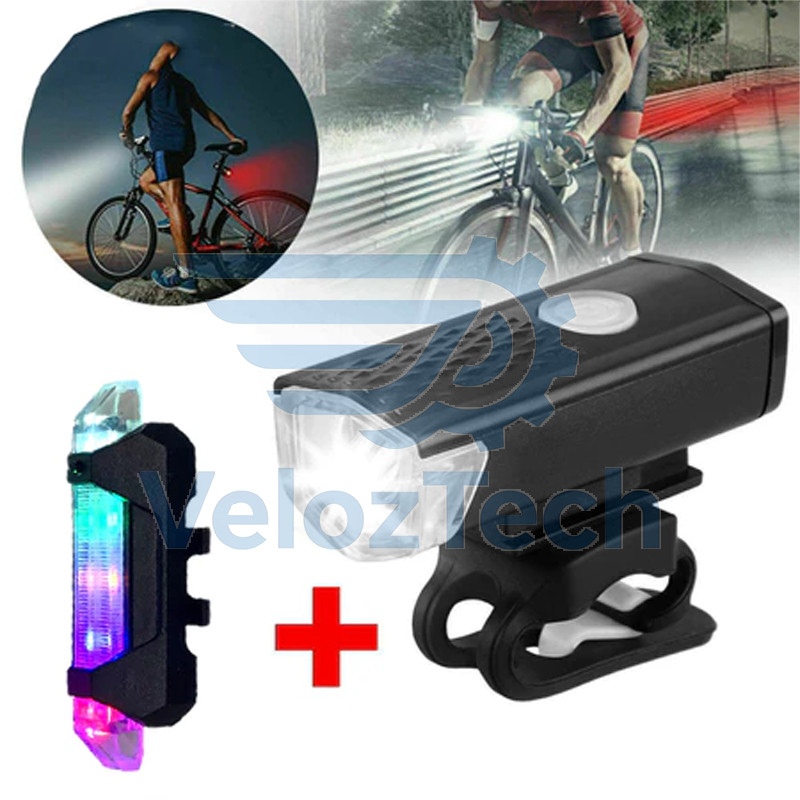 Lampu Sepeda Depan Belakang Anti Air Waterproof USB Rechargeable Murah Lampu Sepeda Kelap Kelip Gunu