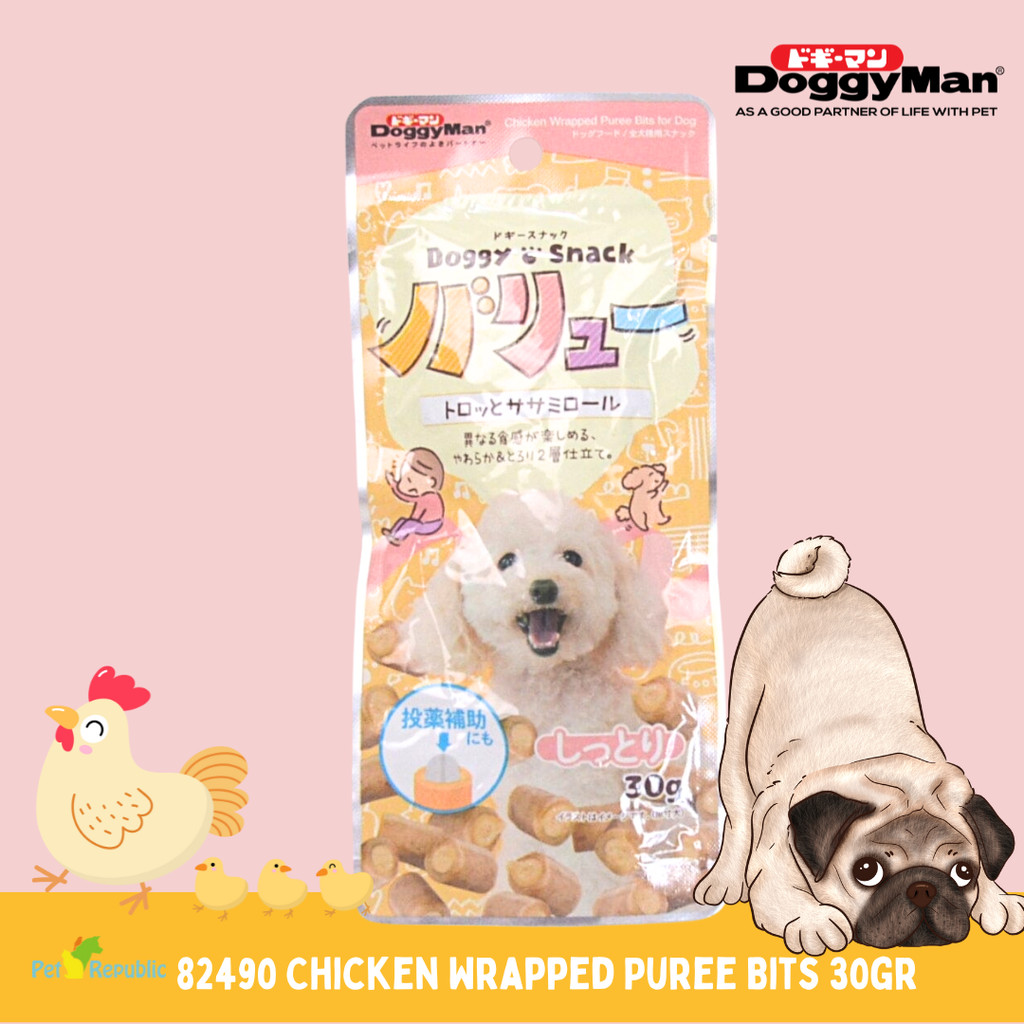 DOGGYMAN Snack Anjing 82490 Chicken Wrapped Puree Bits 30gr