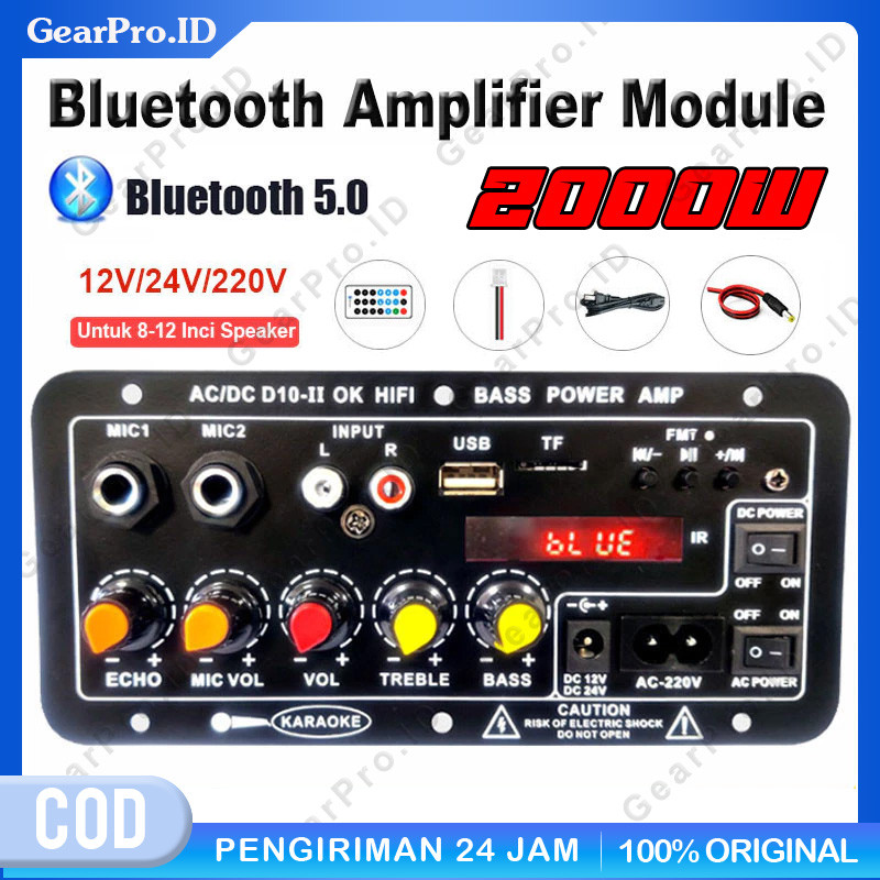 [Promo Terbaru] 2000W Amplifier Karaoke Board D10 D30 Digital Display Power Amp Cocok 8-12 Inch Spea