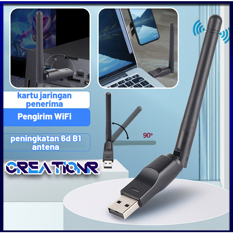TANEKASHOP - Mt7601 Kartu Jaringan Nirkabel USB WiFi Pemancar Nirkabel Set-Top Box Penerima Nirkabel