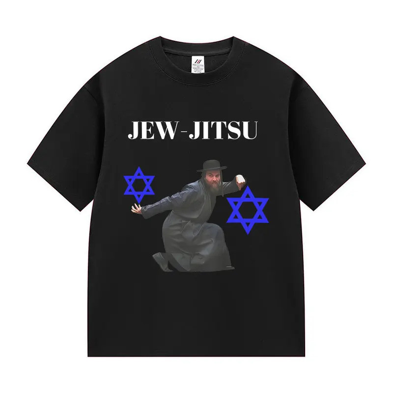 Mode Cetak Jew-Jitsu Jewish Judo Karate Kaos Cetak Meme Lucu Pakaian Pria Vintage Kaos Oversized Fas