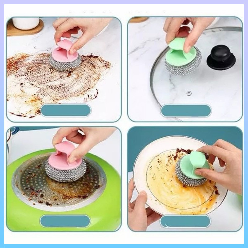 Sikat Cuci Piring Aluminium Sabut Cuci Piring Dengan Gagang