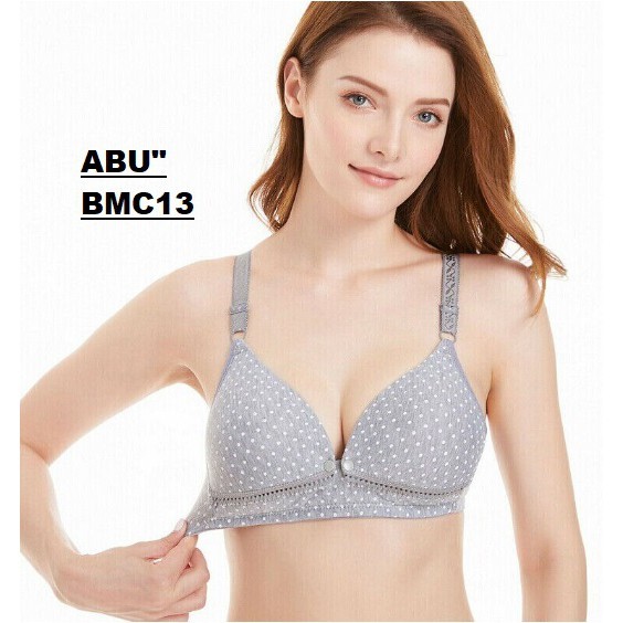 Nursing Bra BMC Tanpa Kawat, Warna Alami, Ukuran 36B-42B