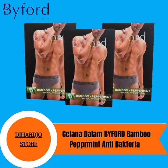 BYFORD Celana Dalam Pria Brief Isi 2Pcs Bamboo Peppermint Anti Bakteri - S