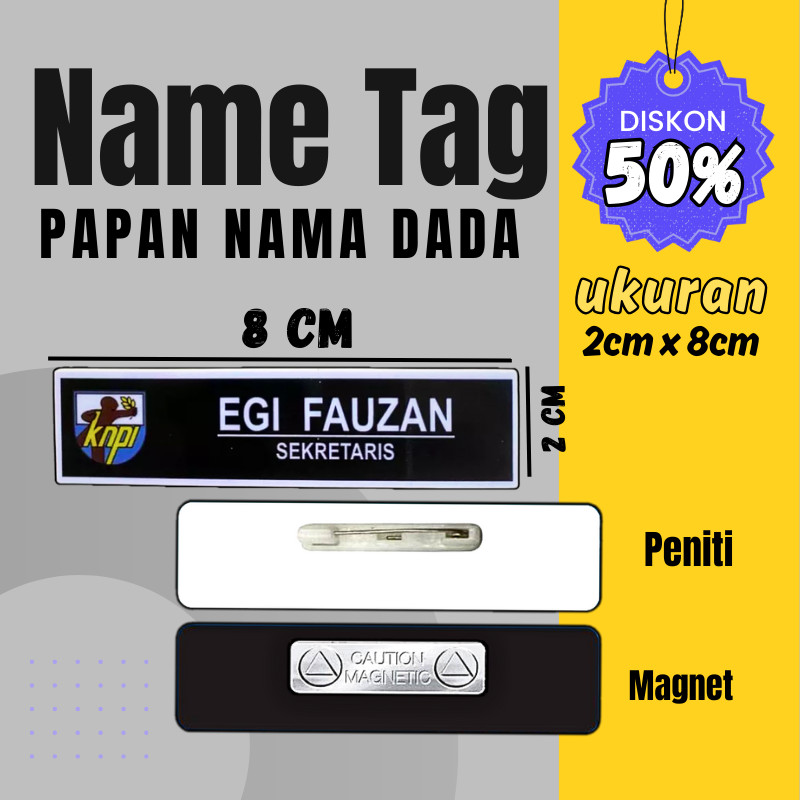 Nama Dada Plus Pin Korpri Nama Dada Kuningan Pin Korpri