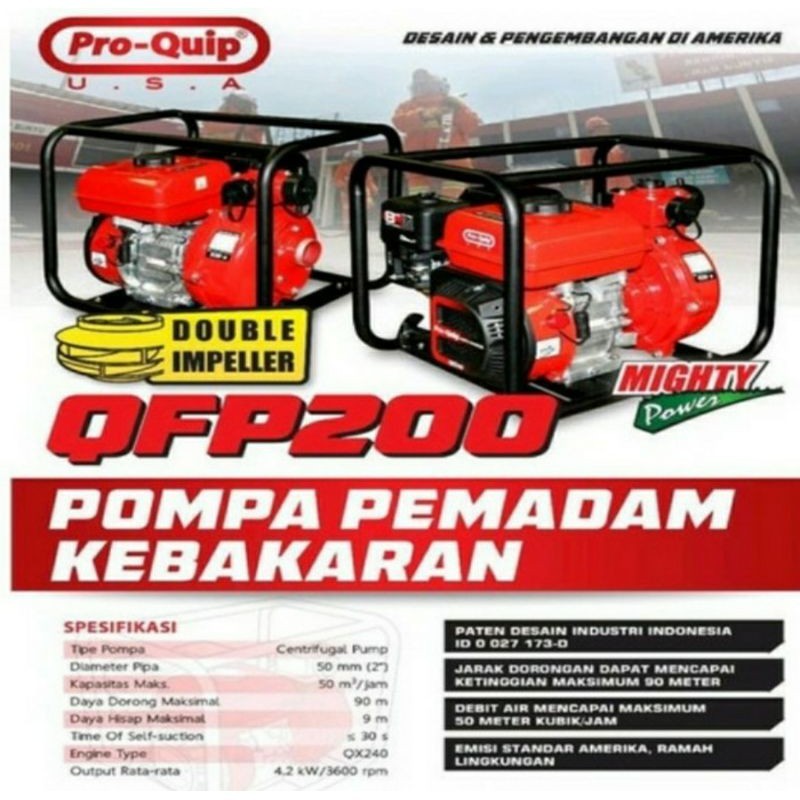 SPESIAL PROMO CUCI GUDANG Pompa Air Alkon 8 HP 2 Inch / 3 Inch Air Kencang Pemadam Proquip QFP 200 /