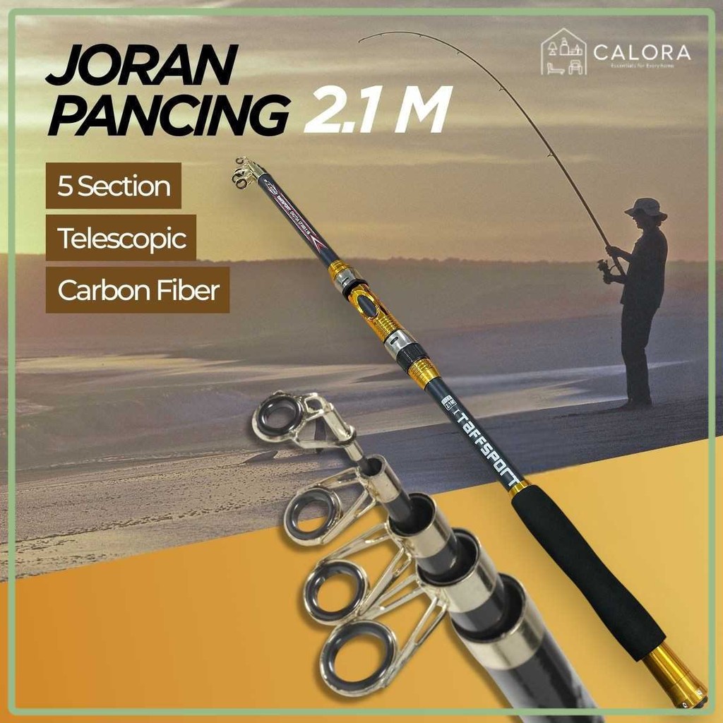 Joran Pancing Antena Telescopic Portable Carbon Fiber Ringan Kuat Hingga 20Kg TaffSPORT