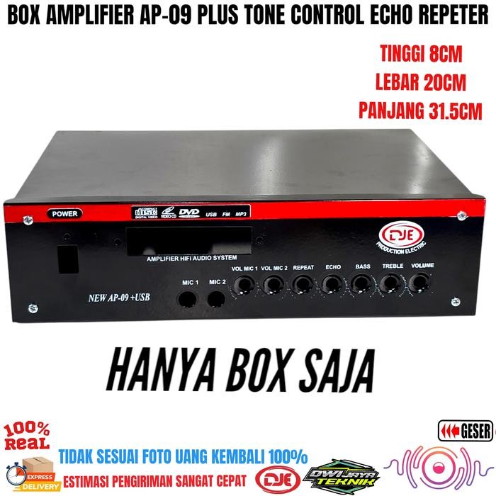 Box Amplifier Nuw AP-09 Plus Tone Control Stereo Hybris ECHO REPETER 7Potensio  CVJA