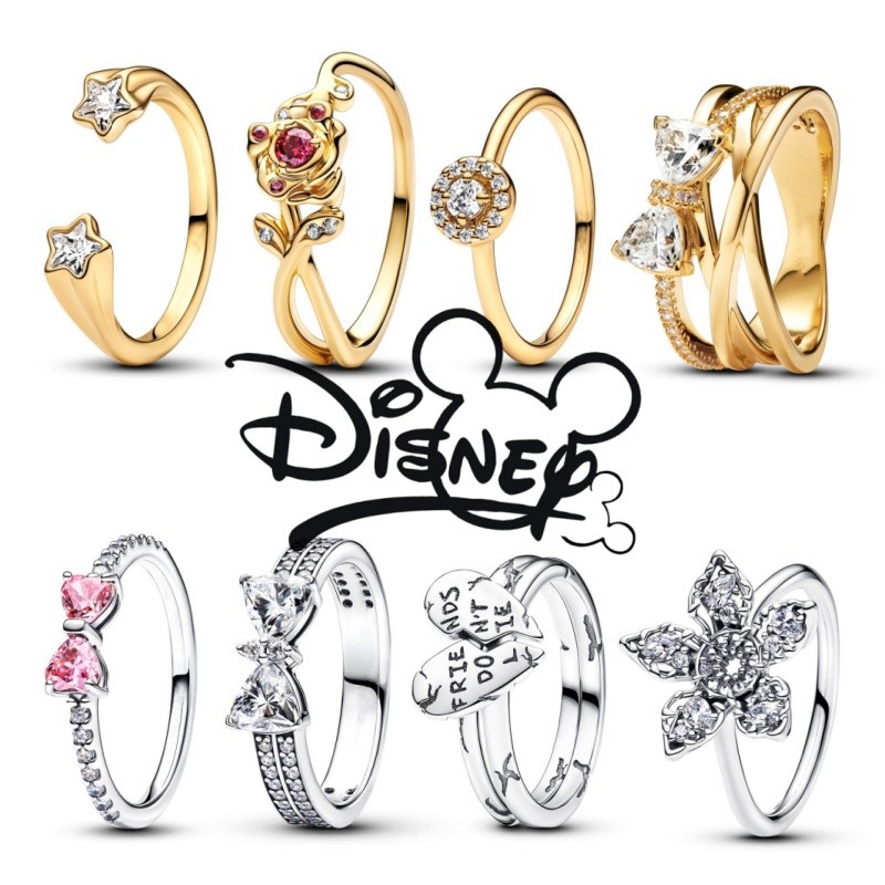2024 New Disney Stranger Things , Series Ring,Sparkling Bow Ring,Fits The Original Pandora, DIY Holi
