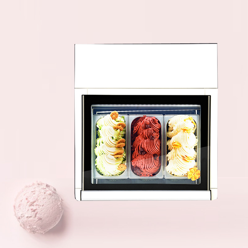 High Performance Desktop Ice Cream Display Dipping Cabinet Gelato Showcase Mini Gelato Display Freez