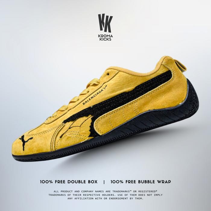 BLCG x Puma Speedcat Suede Distressed Yellow Black Sneaker Sepatu WSDSD7010 (Size 36-45)
