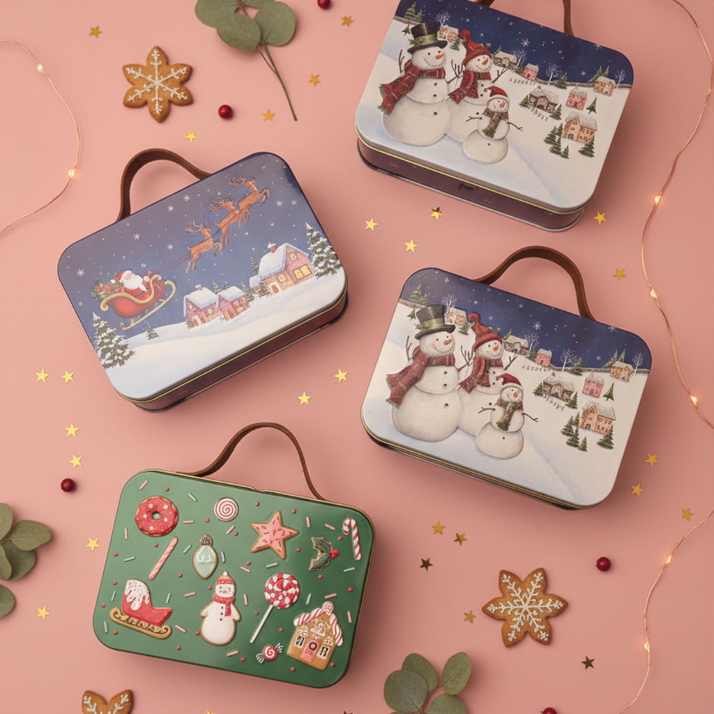 Box Tempat Serbaguna Aksesoris Hiasan Natal / Christmas Tin Rectangle 5176