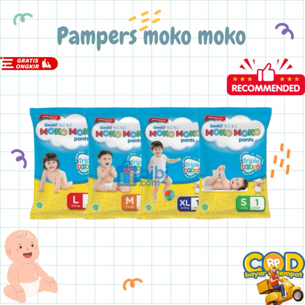 Popok Genki Moko Moko Kemasan Ekonomis Renceng Satuan Isi 1