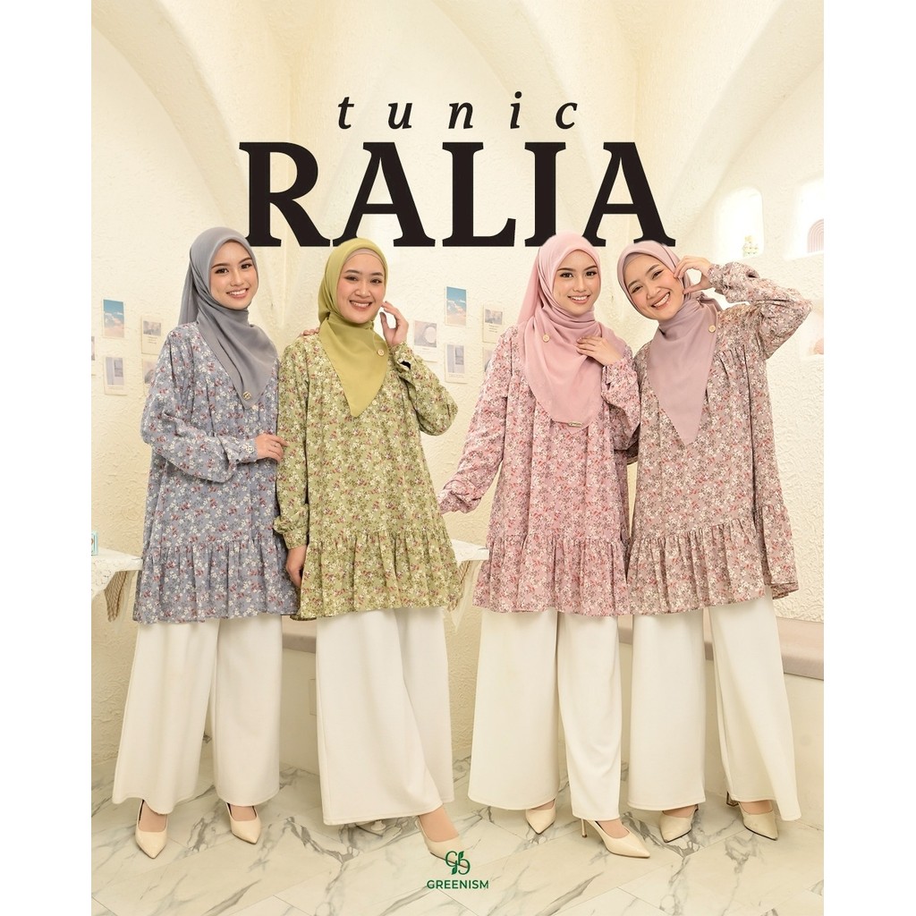 GREENISM - Ralia Tunik Ceruti Motif | Busui friendly Gamis Daily