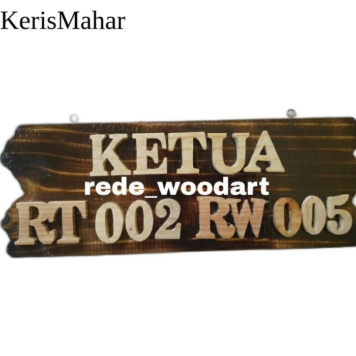 Papan Nama Kayu Ketua RT Gantungan Papan nama Custom Papan AlamatRumah Jati murah