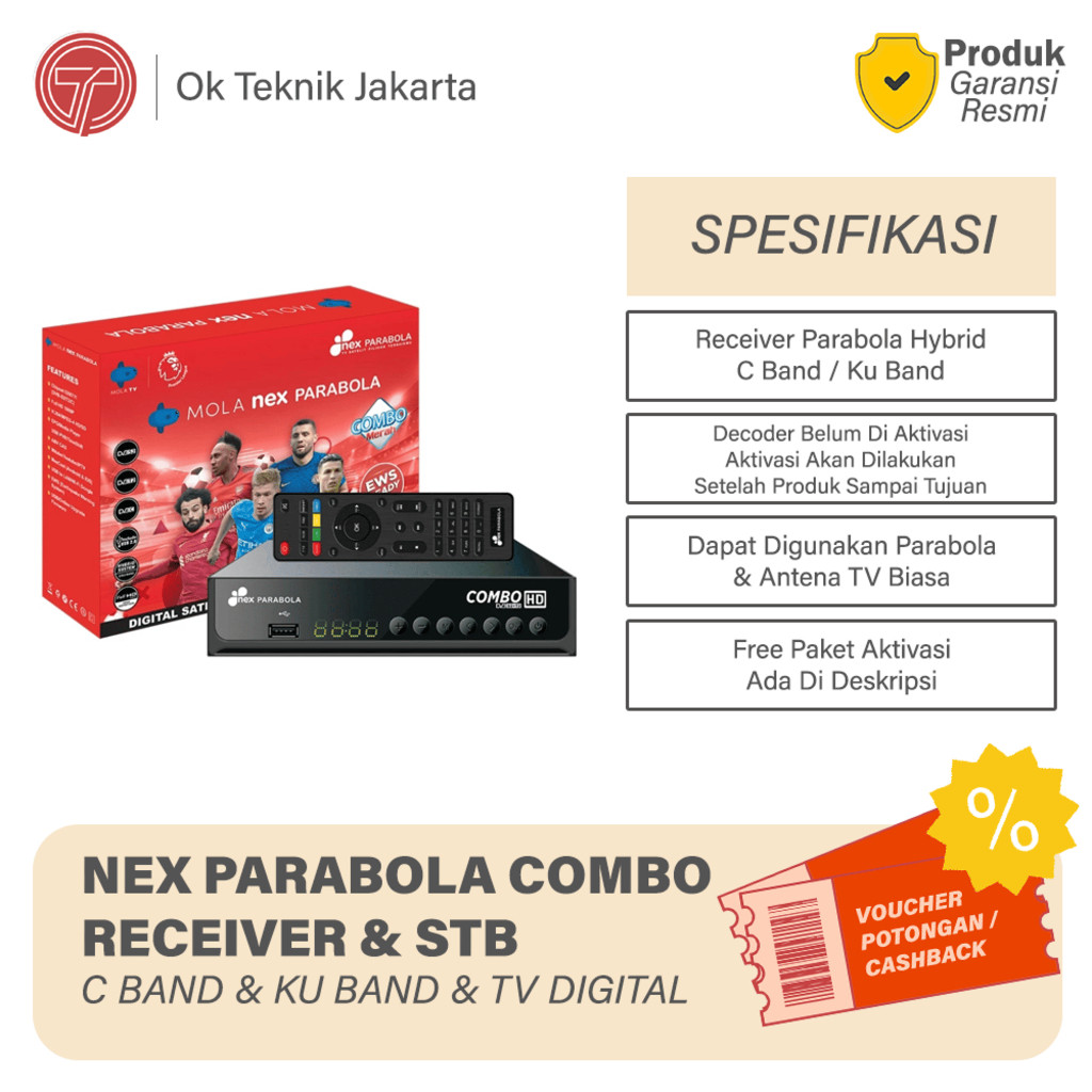[BISA COD] Receiver Parabola Dan Set Top Box Nex Parabola Combo (DVB S2 & DVB T2)
