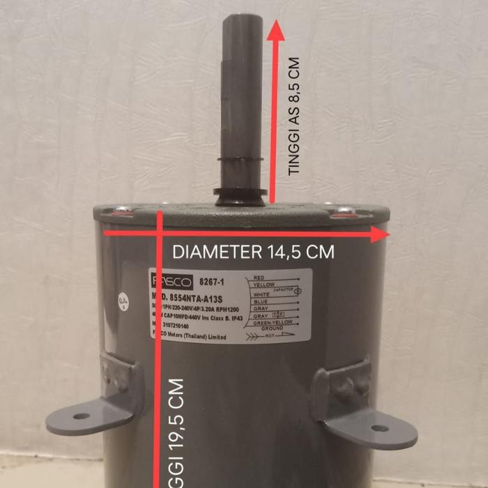 Motor Dinamo Fan Outdoor AC Daikin Fasco MOD.8554NTA-A13S RPM1200 Baru TKH27