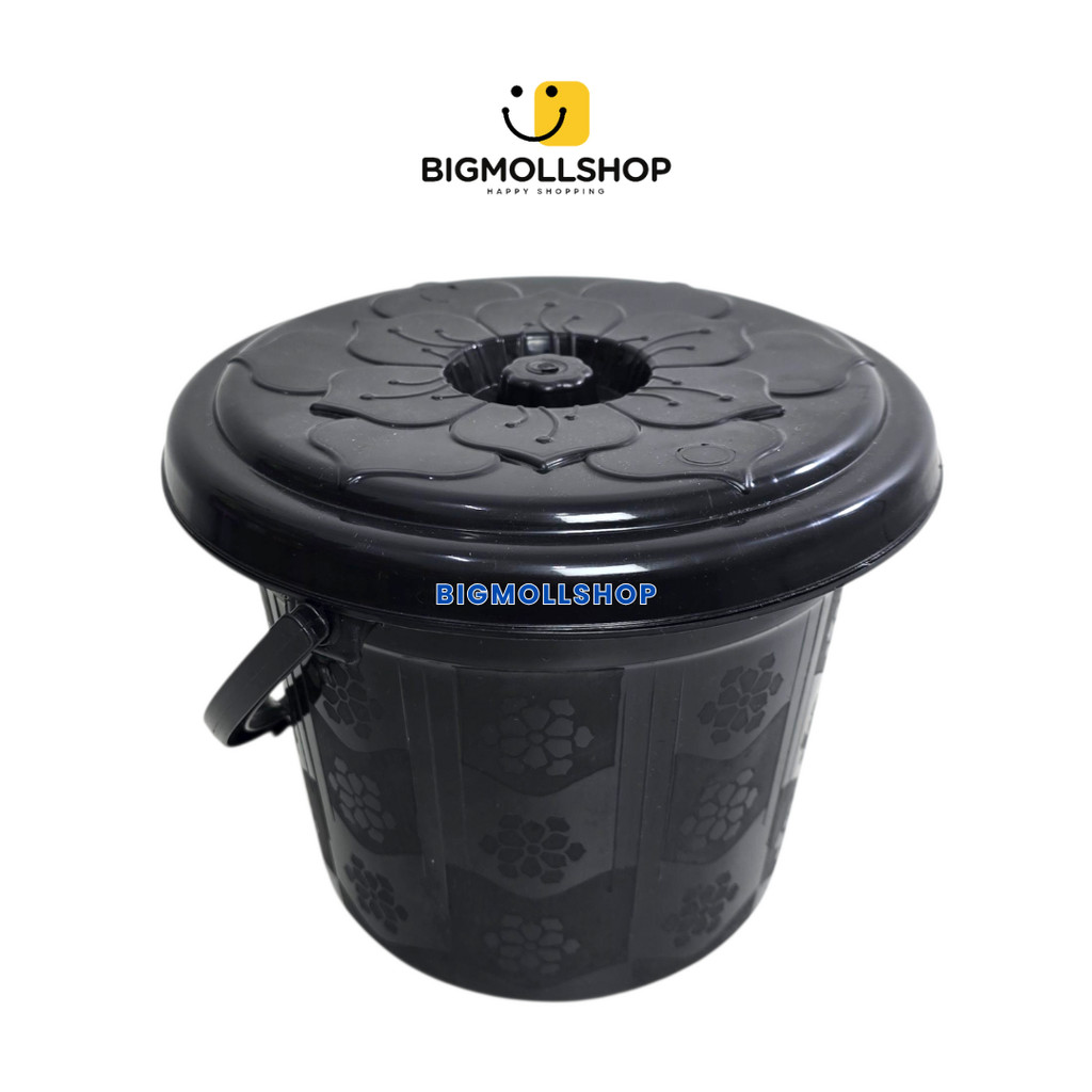 (BMS) Ember Gagang Tutup Bulat Plastik 5 Liter Premium Black APP Kicthenware