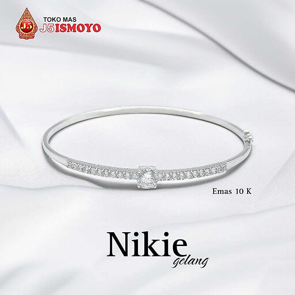 Gelang Emas Mas Asli White Gold Bangle Nikie J5 Ismoyo