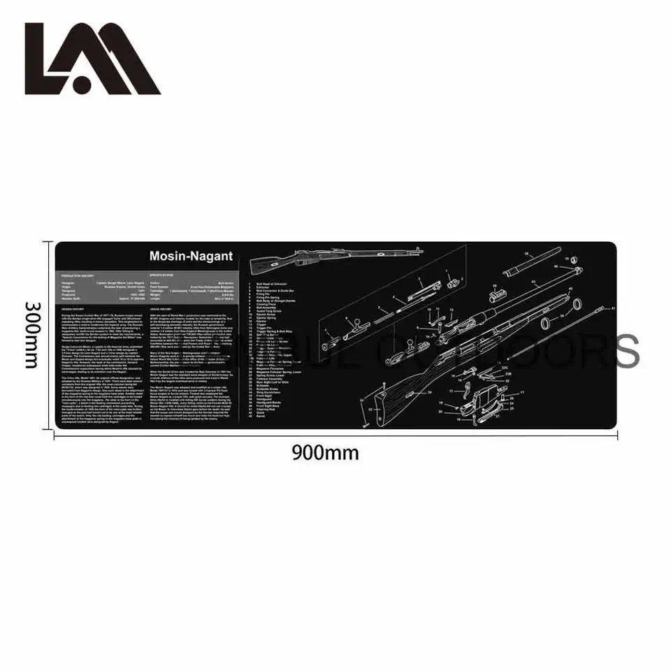 Mosin-Nagant K98 k Mossberg  Cleaning Rubber Mat With Parts Diagram and Instructions Armorers Bench 