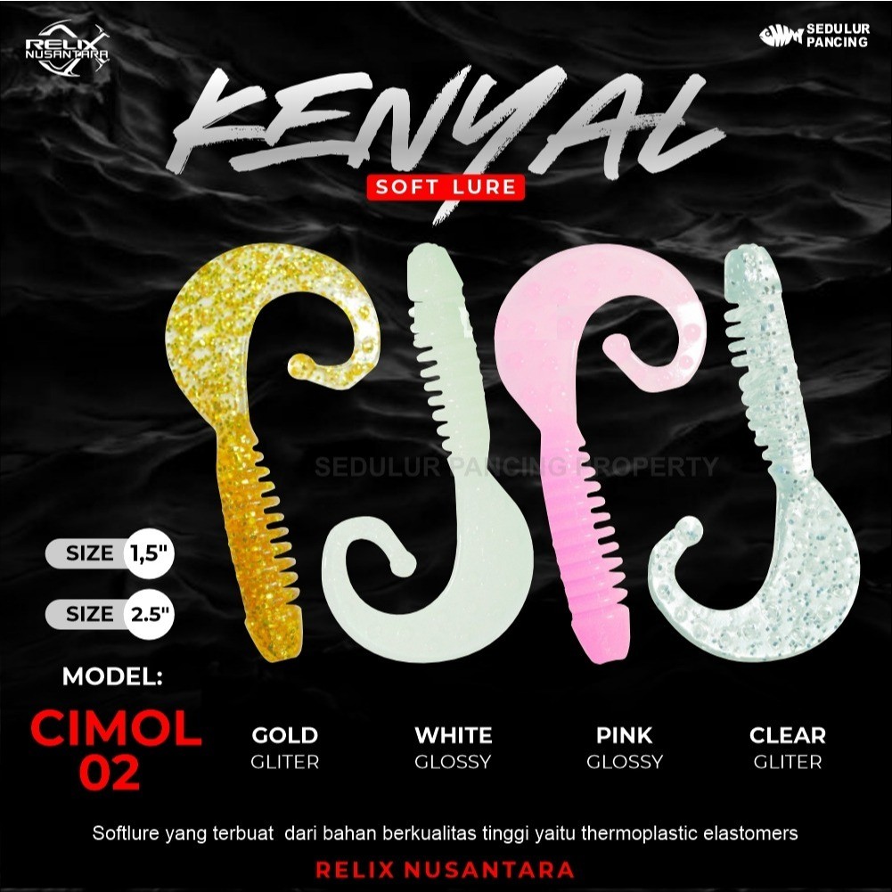 Metta Fishing | Softlure Relix Nusantara Kenyal Cimol Size 1.5 2.5 | Umpan Pancing Soft Lure Set