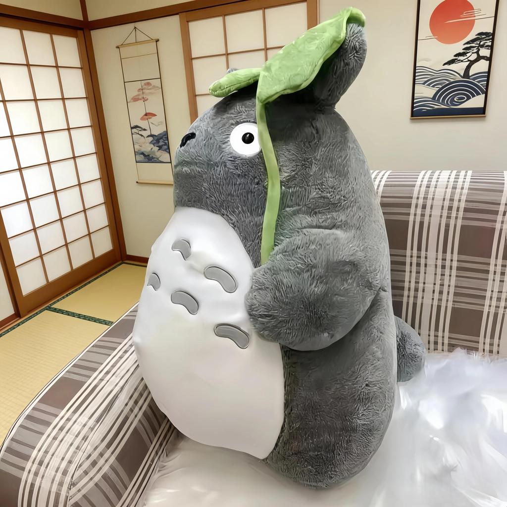 Adorable Lotus Leaf Totoro Plush Toy Laugh Heartily Totoro Plushies Doll Stuffed Anime Totoro Lotus 