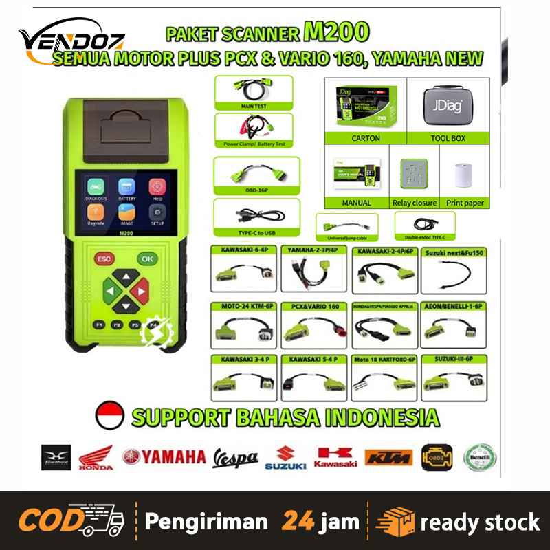 --UPGRADE+GARANSI 2TAHUN--UFDATE NEW SCANNER JDIAG M200 UNTUK SEMUA MOTOR PAKET UNIVERSAL SCANER MOT