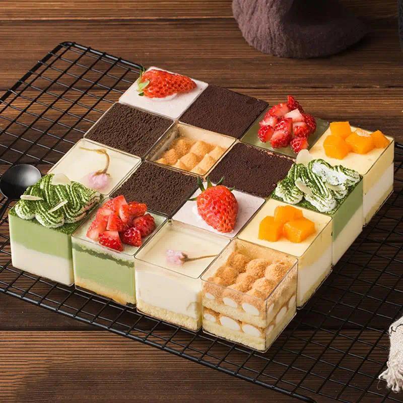 20pcs Plastic Tiramisu Pudding Mousse Cup Transparent Plastic Mousse Cup Container for Jelly Yogurt 