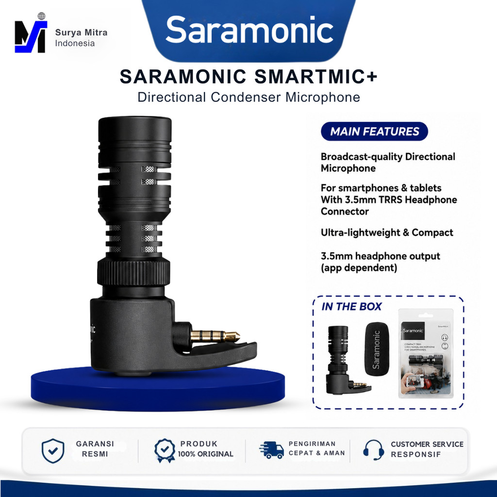 SARAMONIC Microphone SmartMic Plus Directional Condensor Mic SARAMONIC
