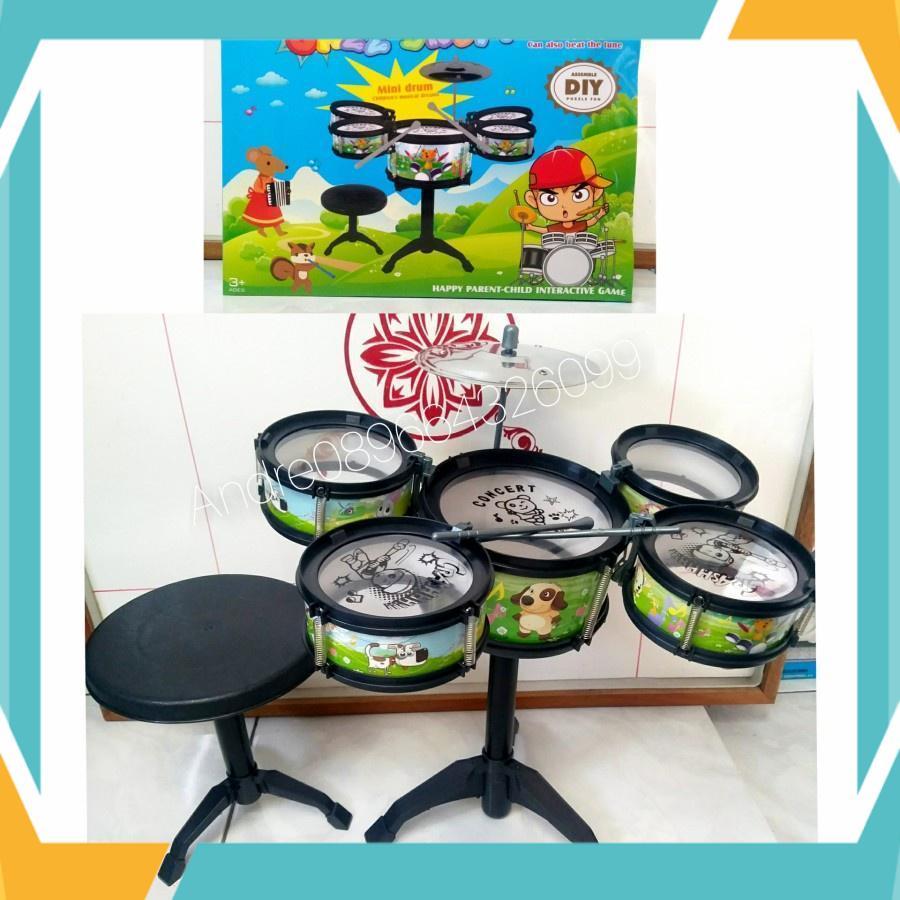 Mainan MUSIK Jazz Drum Anak Set + KURSI DRUM ANAK SH1234 /drum anak full set / Mainan Anak Murah