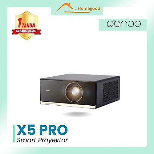 Wanbo X5 Pro Proyektor Certified Google TV 4K Resolution 1100 ANSI Lumens 2x5W HiFi Stereo Speakers 